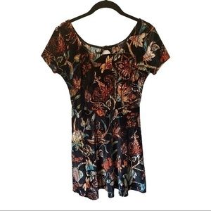 BeBop Velvet Floral Design Midi Dress Size S